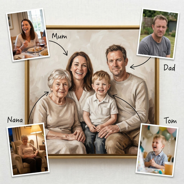 Hand-Painted Combination Portrait