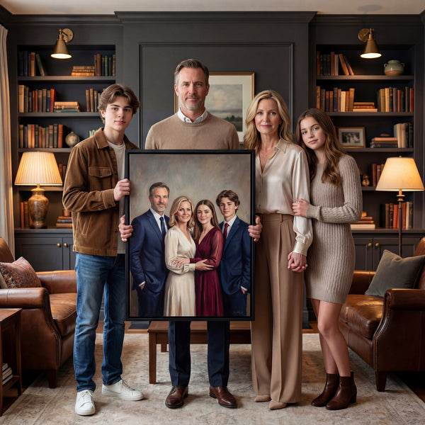 Hand-Painted Family Portrait