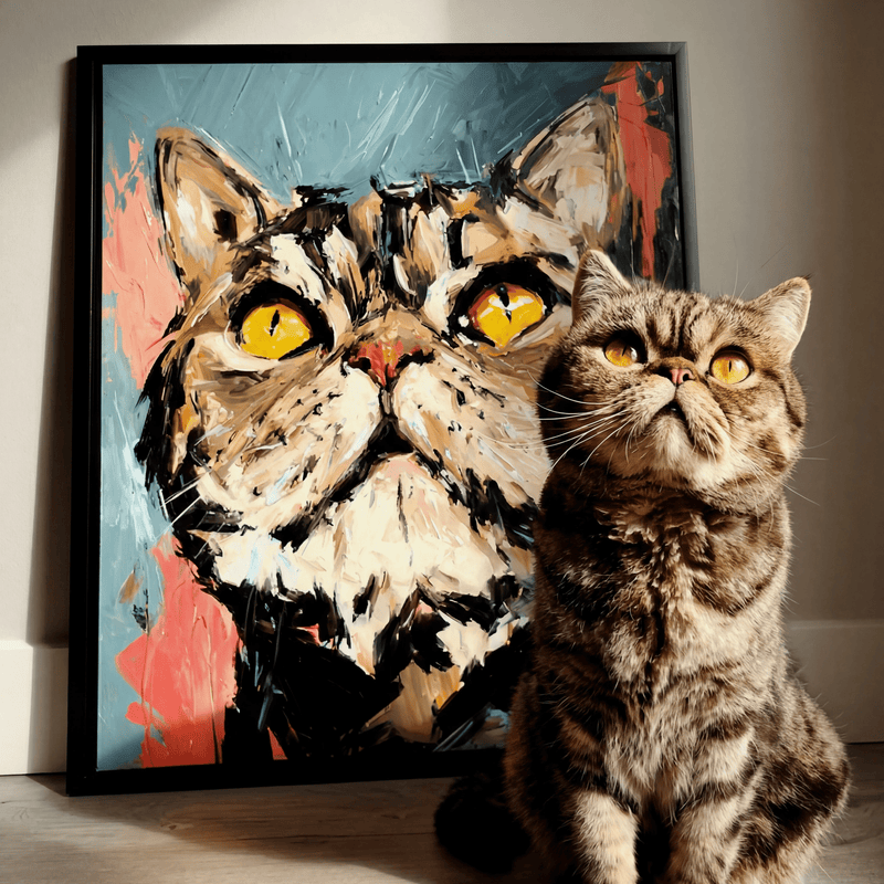 Hand - Painted Cat Portrait - PaintedForever