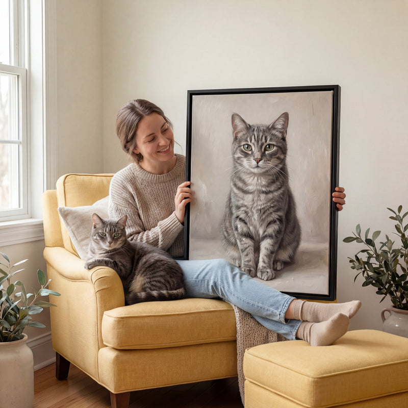 Hand - Painted Cat Portrait - PaintedForever