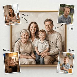 Hand - Painted Combination Portrait - PaintedForever