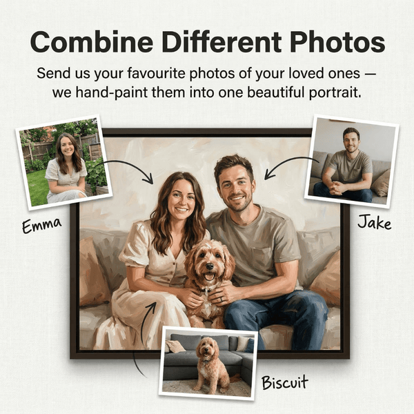 Hand - Painted Combination Portrait - PaintedForever