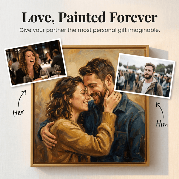 Hand - Painted Couple Portrait - PaintedForever
