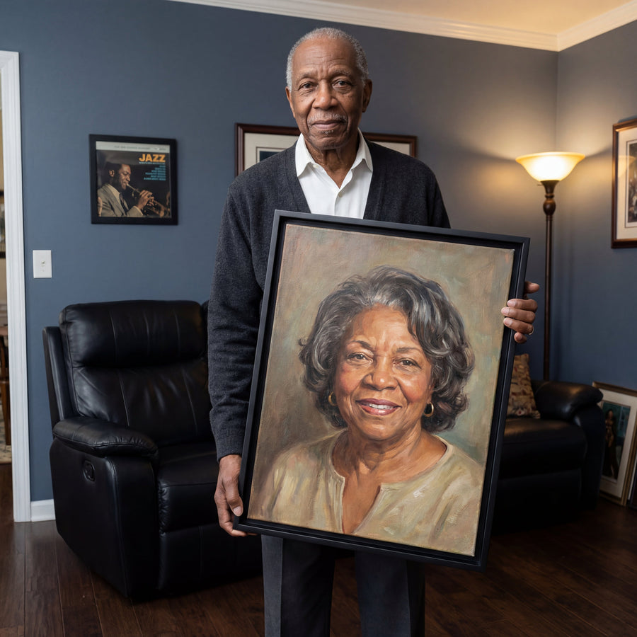 Memory Photo Portrait Custom Hand-Painted Memorial Portraits | In Loving Memory – PaintedForever
