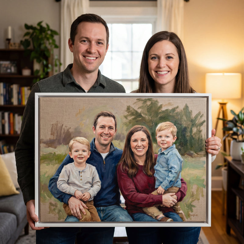 Hand - Painted Parents & Grandparents Portrait - PaintedForever
