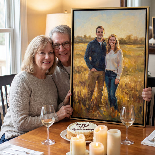 Hand - Painted Romantic Portrait - PaintedForever