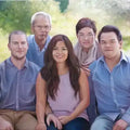 Your Forever Painting custom family portrait featuring five people in a realistic outdoor setting, ideal for personalized home decor gifts.